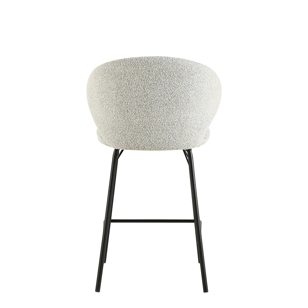 Barkruk Visby Beige Bouclé met zwart onderstel - Image 6