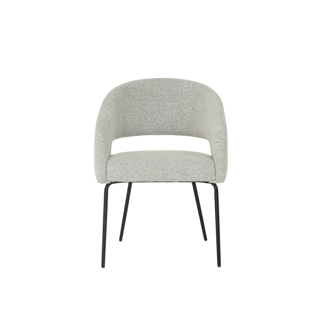 Eetkamerstoel Aalborg Beige Bouclé met zwart onderstel - Image 2