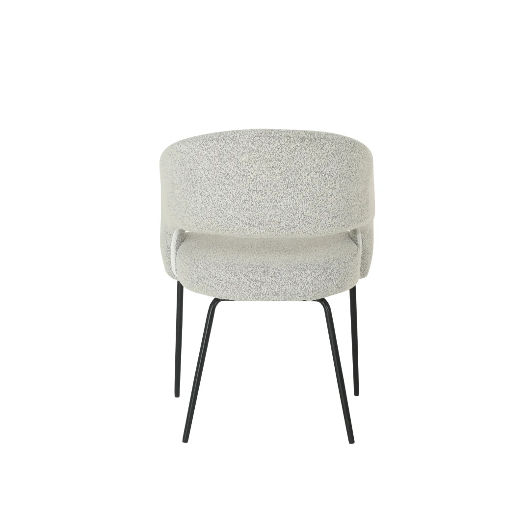 Eetkamerstoel Aalborg Beige Bouclé met zwart onderstel - Image 5