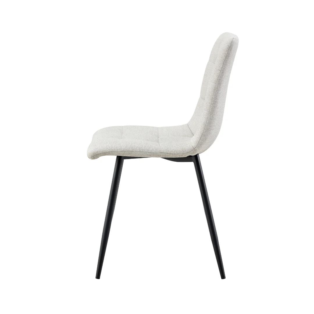 Eetkamerstoel Arendal Beige met zwart onderstel - Image 3