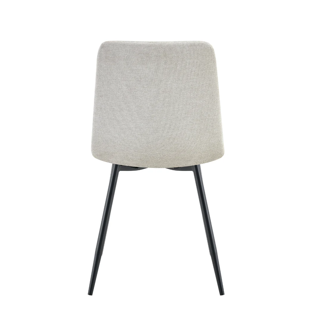 Eetkamerstoel Arendal Beige met zwart onderstel - Image 4