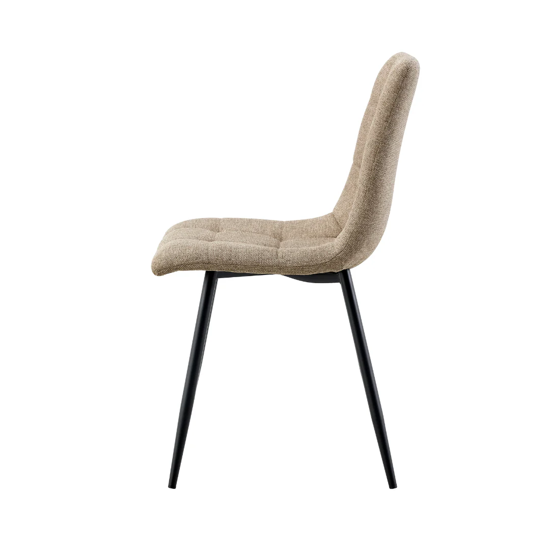 Eetkamerstoel Arendal Taupe met zwart onderstel - Image 3