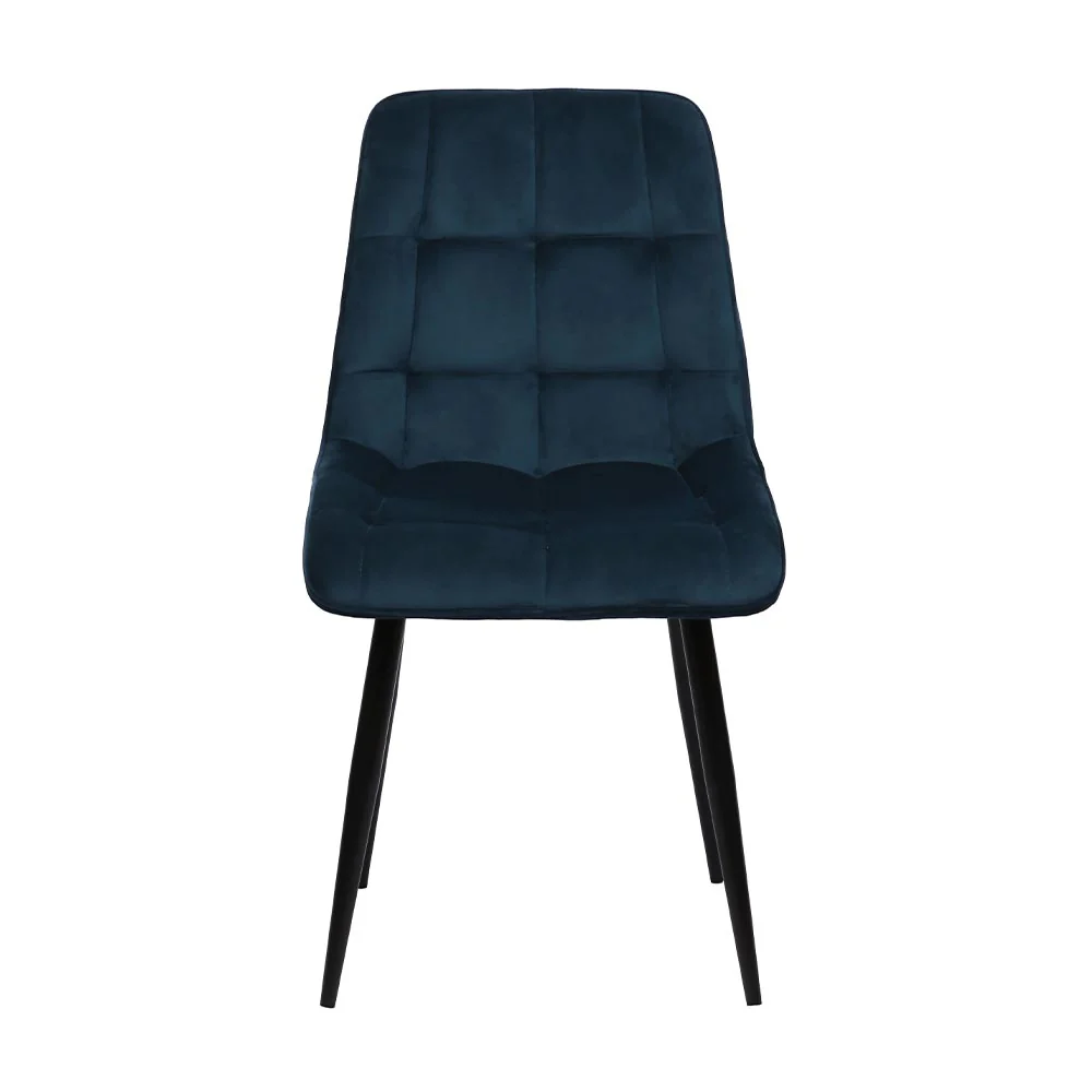 Eetkamerstoel Bergen Donkerblauw Fluweel met zwart onderstel - Image 2