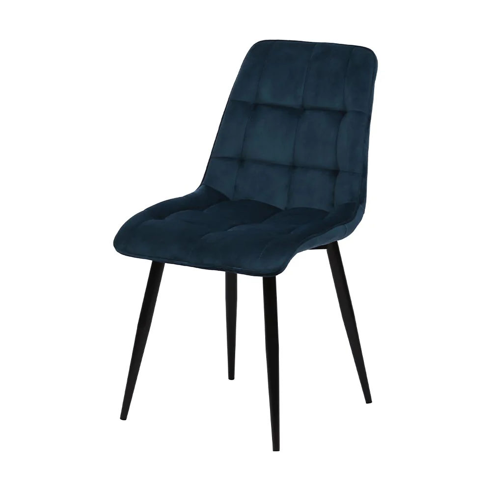 Eetkamerstoel Bergen Donkerblauw Fluweel met zwart onderstel - Image 3