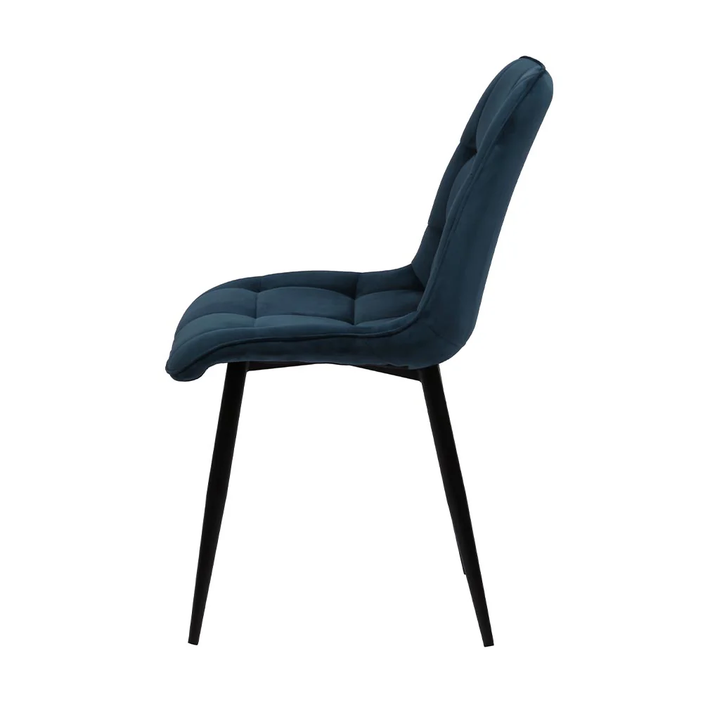 Eetkamerstoel Bergen Donkerblauw Fluweel met zwart onderstel - Image 4