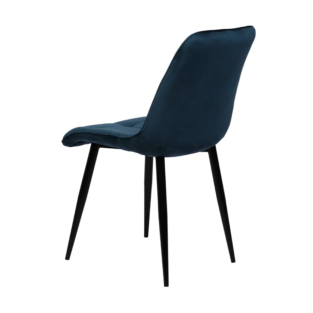Eetkamerstoel Bergen Donkerblauw Fluweel met zwart onderstel - Image 5
