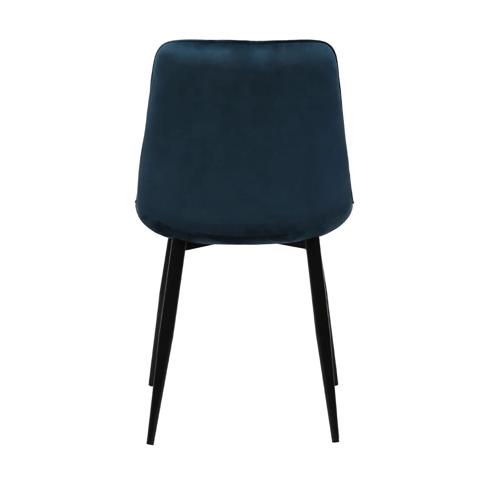 Eetkamerstoel Bergen Donkerblauw Fluweel met zwart onderstel - Image 6