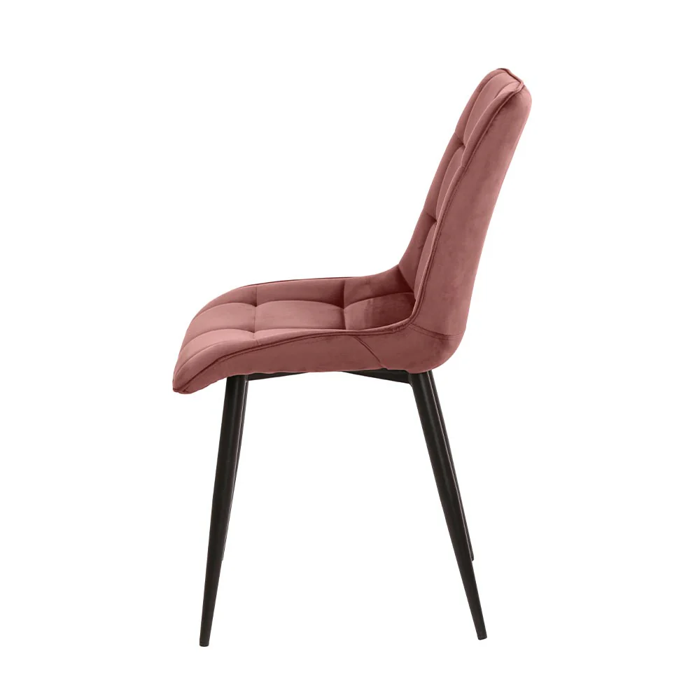 Eetkamerstoel Bergen Roze Fluweel met zwart onderstel - Image 4