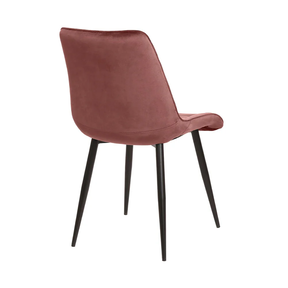 Eetkamerstoel Bergen Roze Fluweel met zwart onderstel - Image 5