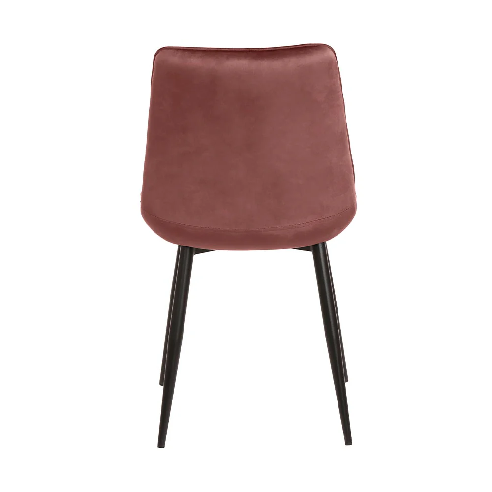 Eetkamerstoel Bergen Roze Fluweel met zwart onderstel - Image 6