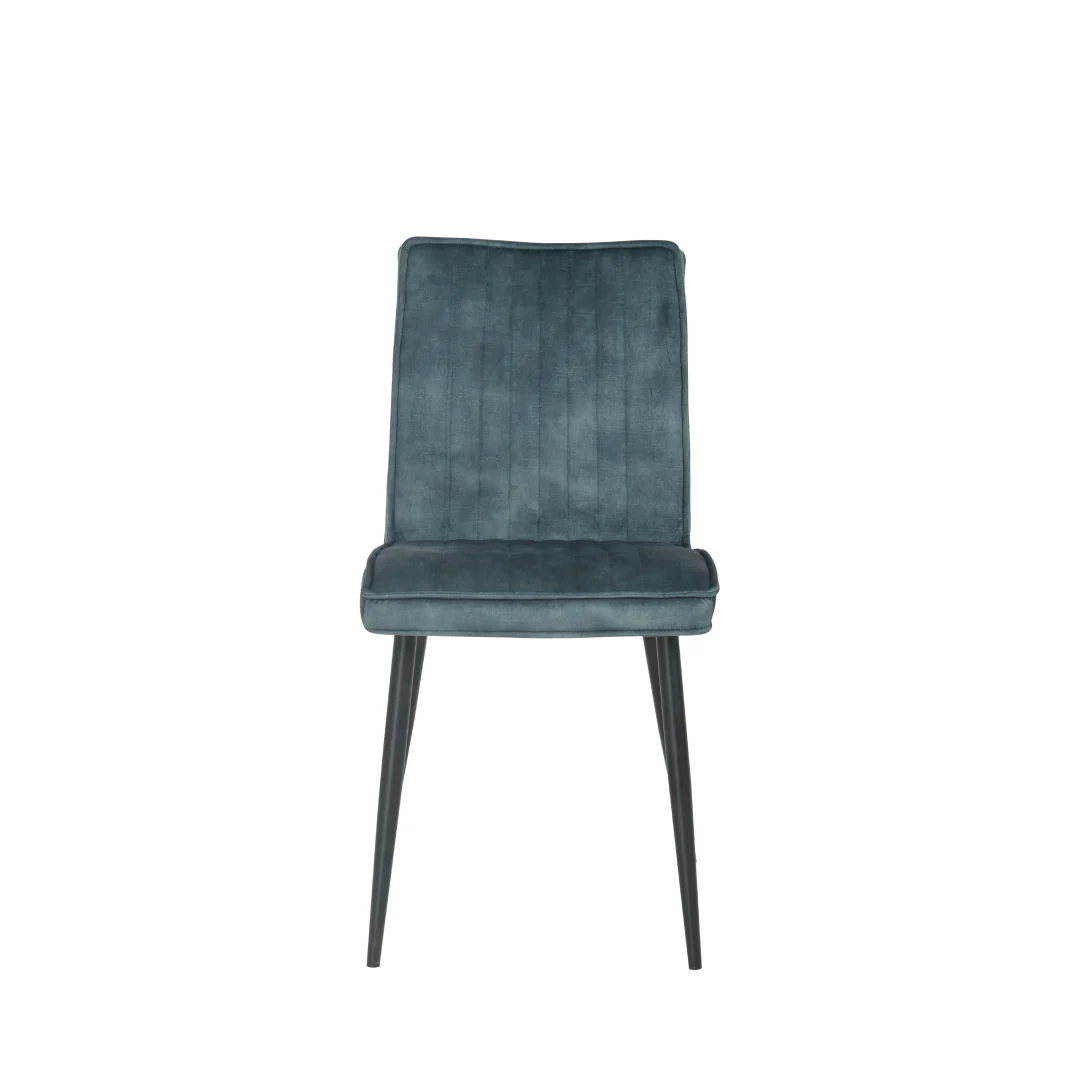 Eetkamerstoel Falster Donkerblauw met zwart onderstel - Image 2