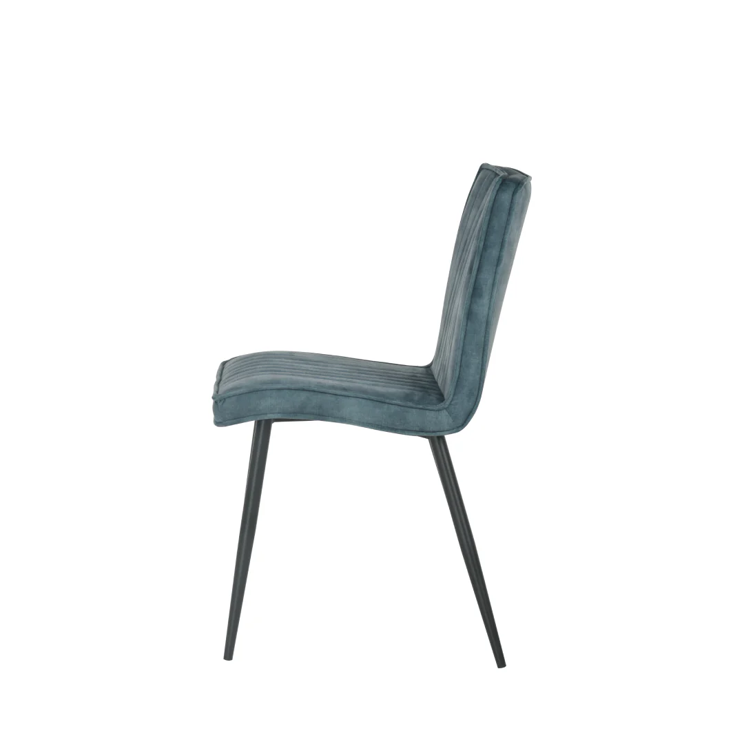 Eetkamerstoel Falster Donkerblauw met zwart onderstel - Image 4