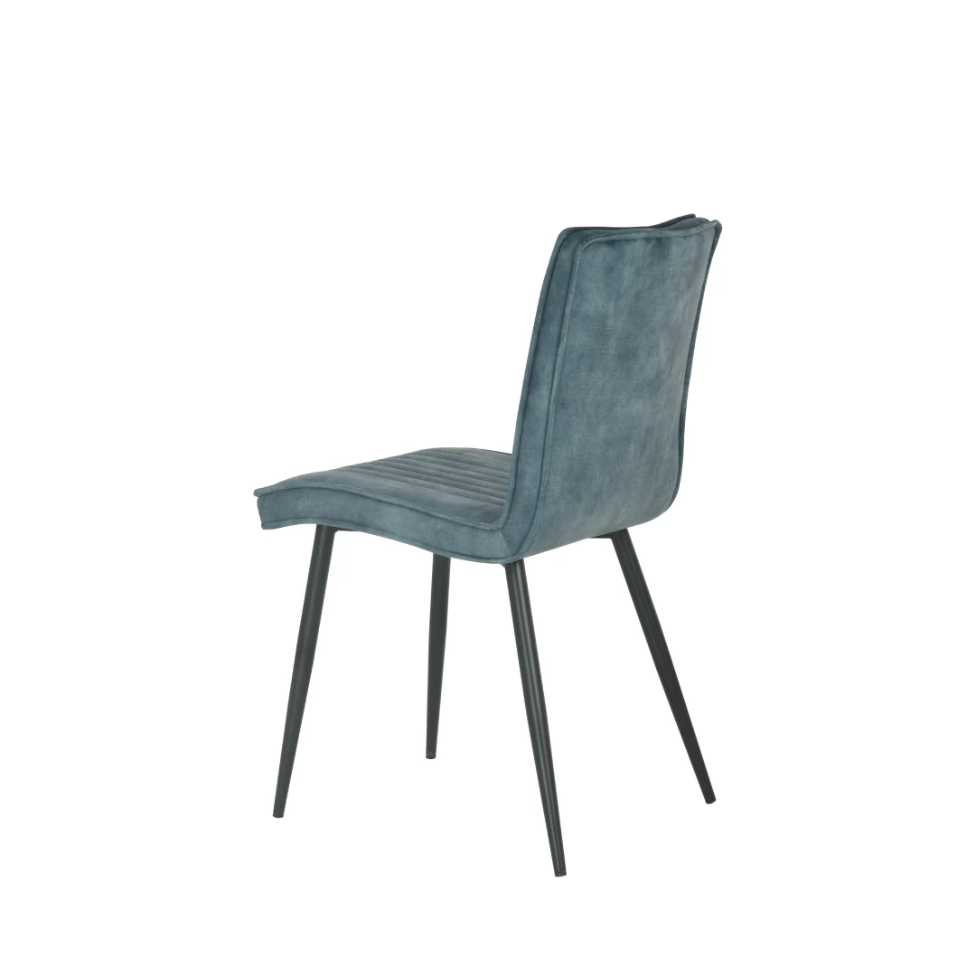 Eetkamerstoel Falster Donkerblauw met zwart onderstel - Image 5