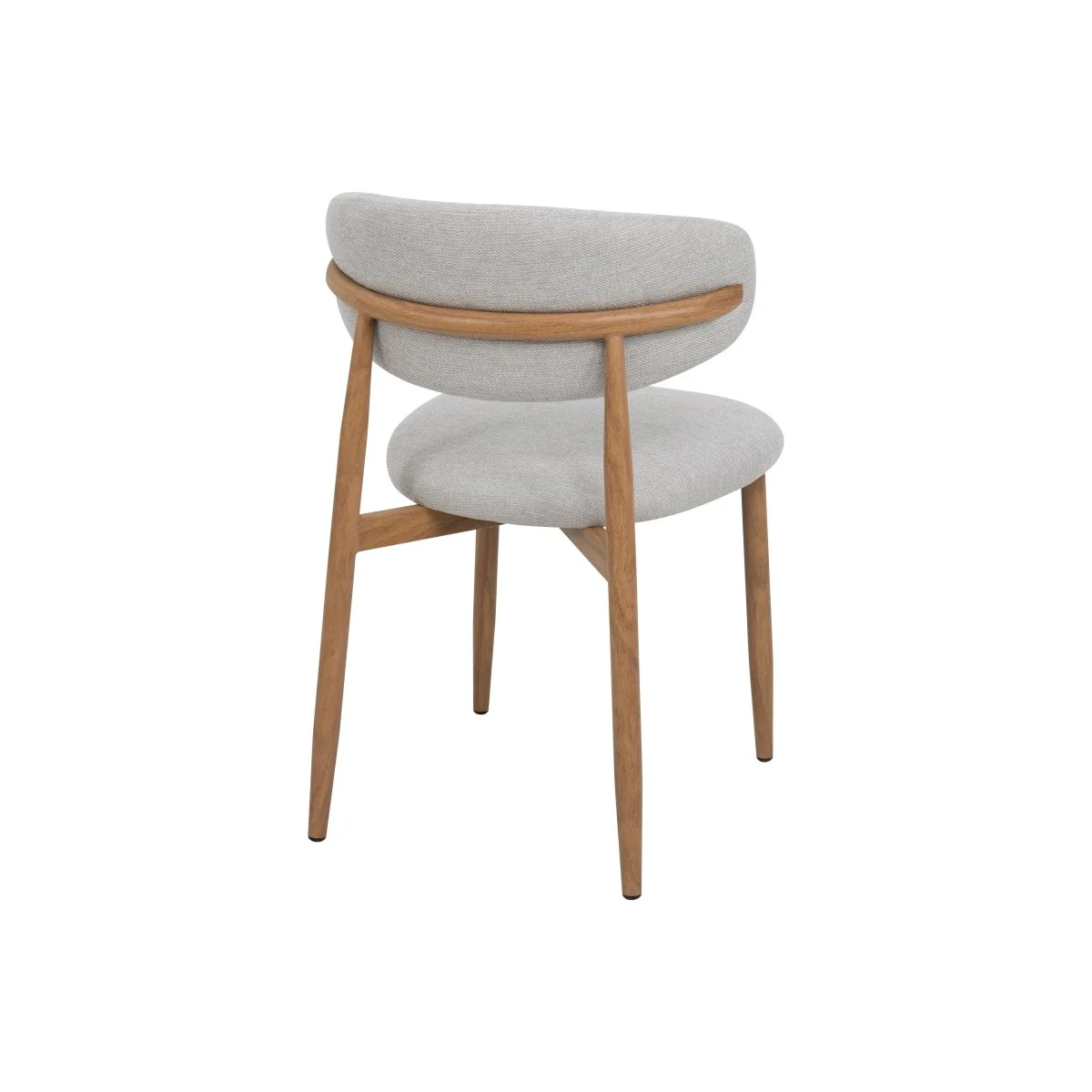 Eetkamerstoel Japandi Beige met eik onderstel - Image 5