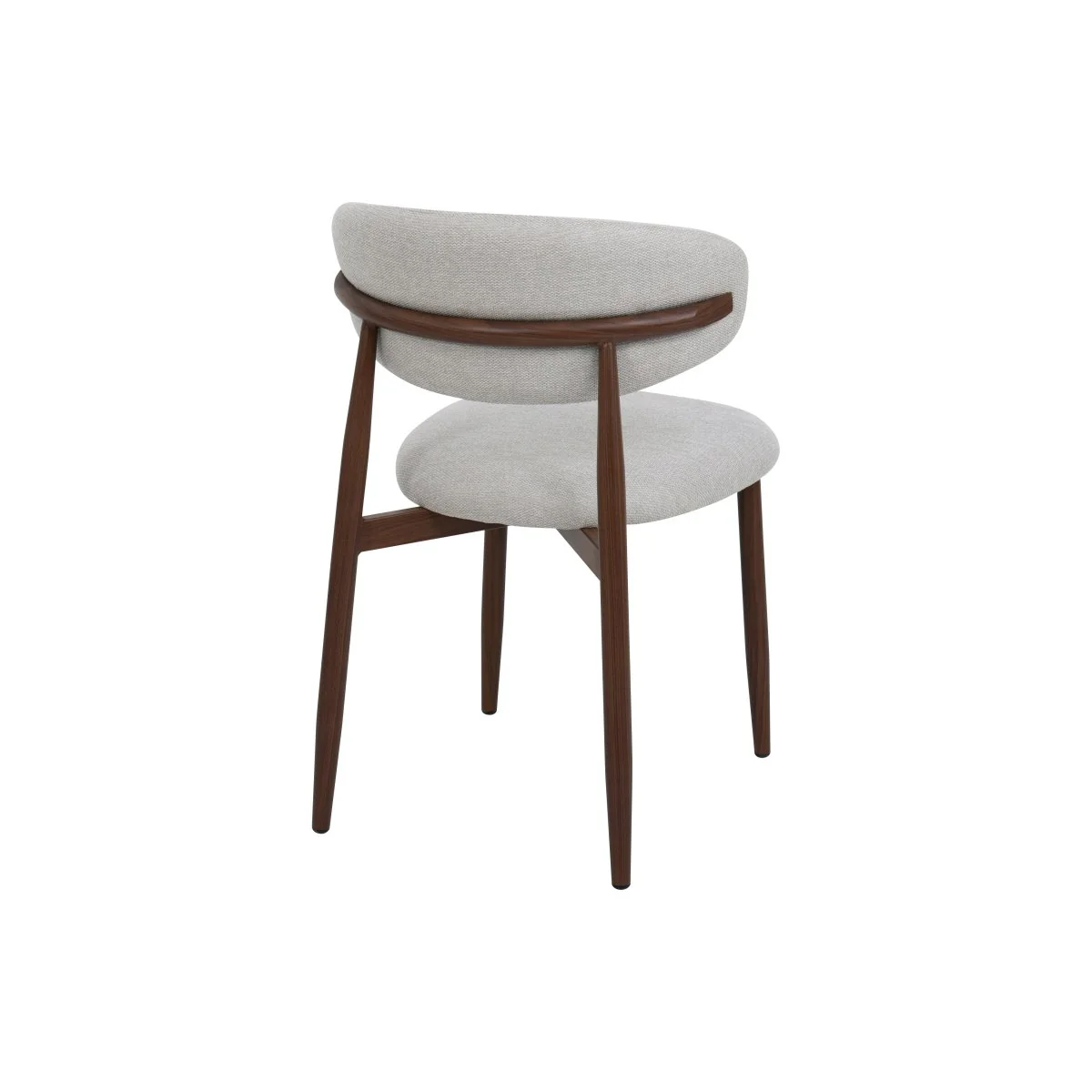Eetkamerstoel Japandi Beige met walnoot onderstel - Image 5