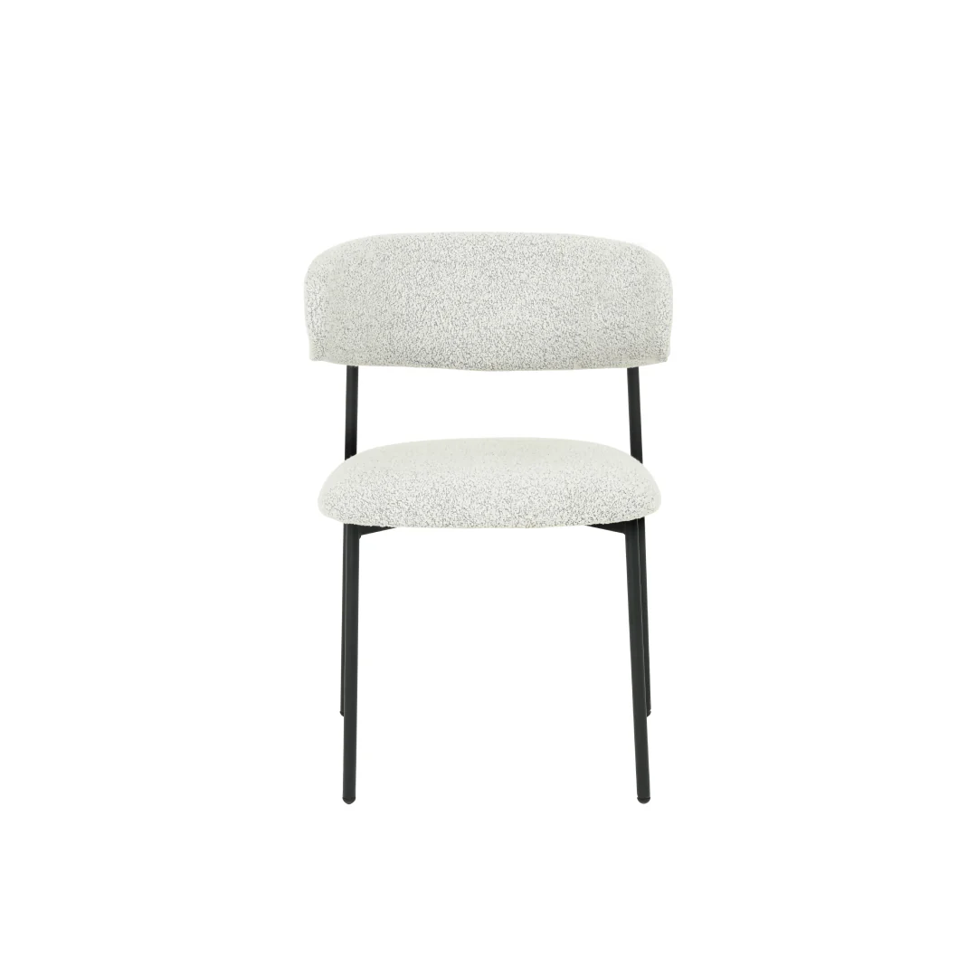 Eetkamerstoel Jutland Beige Bouclé met zwart onderstel - Image 2