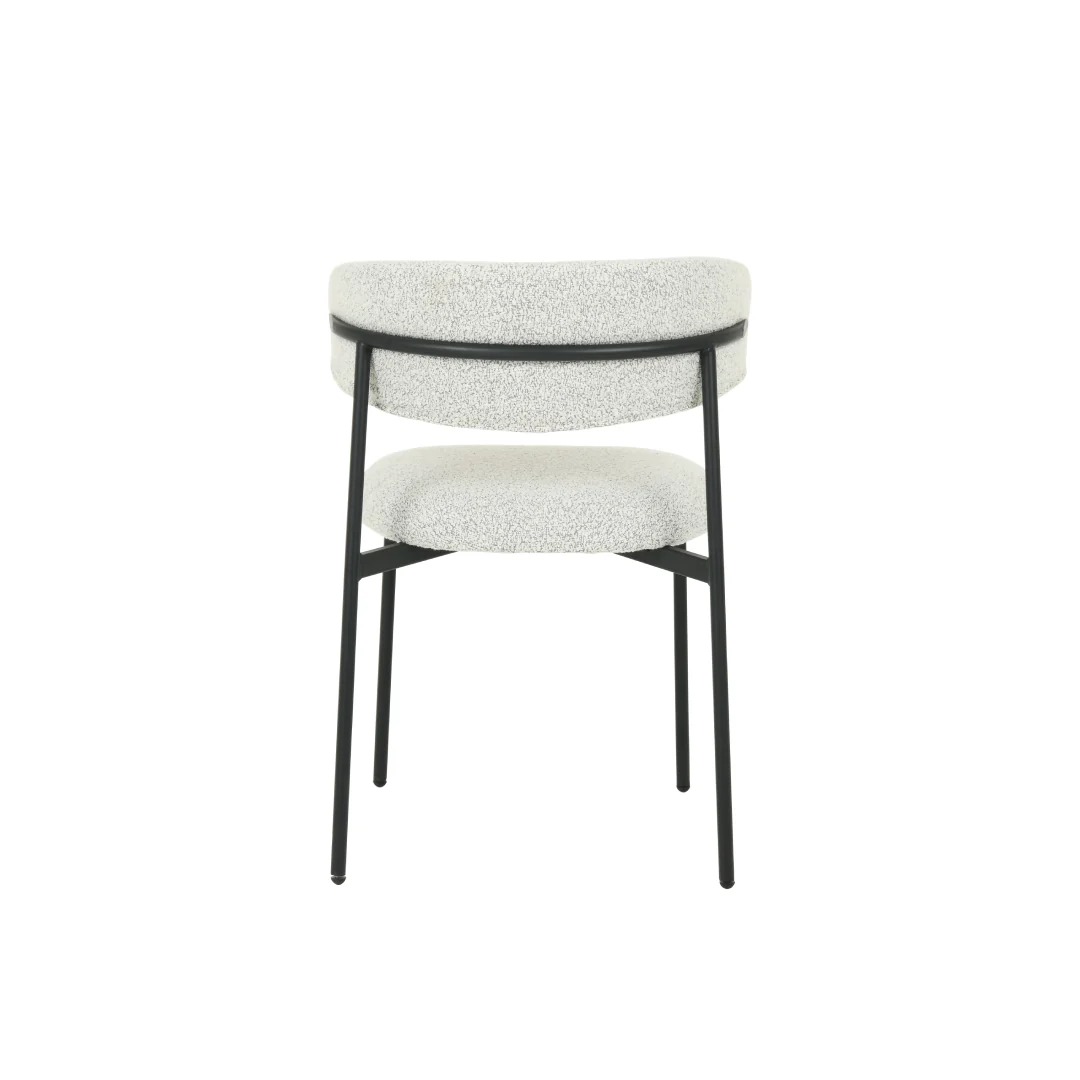 Eetkamerstoel Jutland Beige Bouclé met zwart onderstel - Image 6