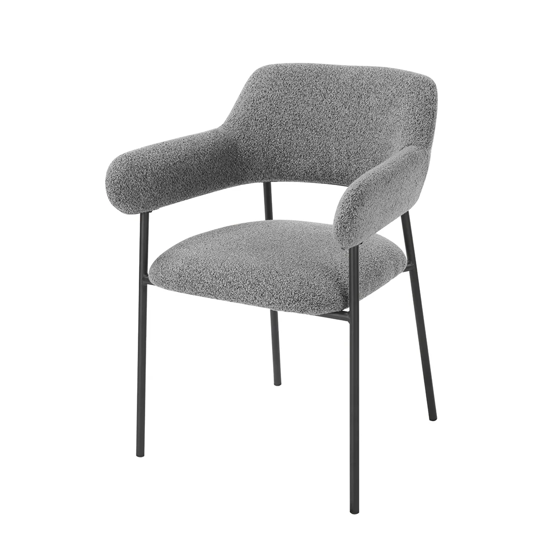 Eetkamerstoel Kiruna Donkergrijs met zwart onderstel - Image 3