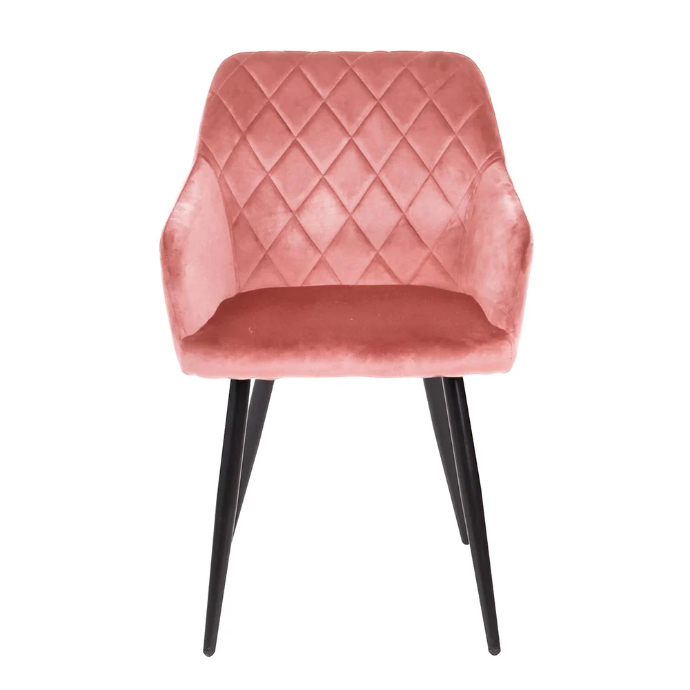 Eetkamerstoel Malmö Roze Fluweel met zwart onderstel - Image 2