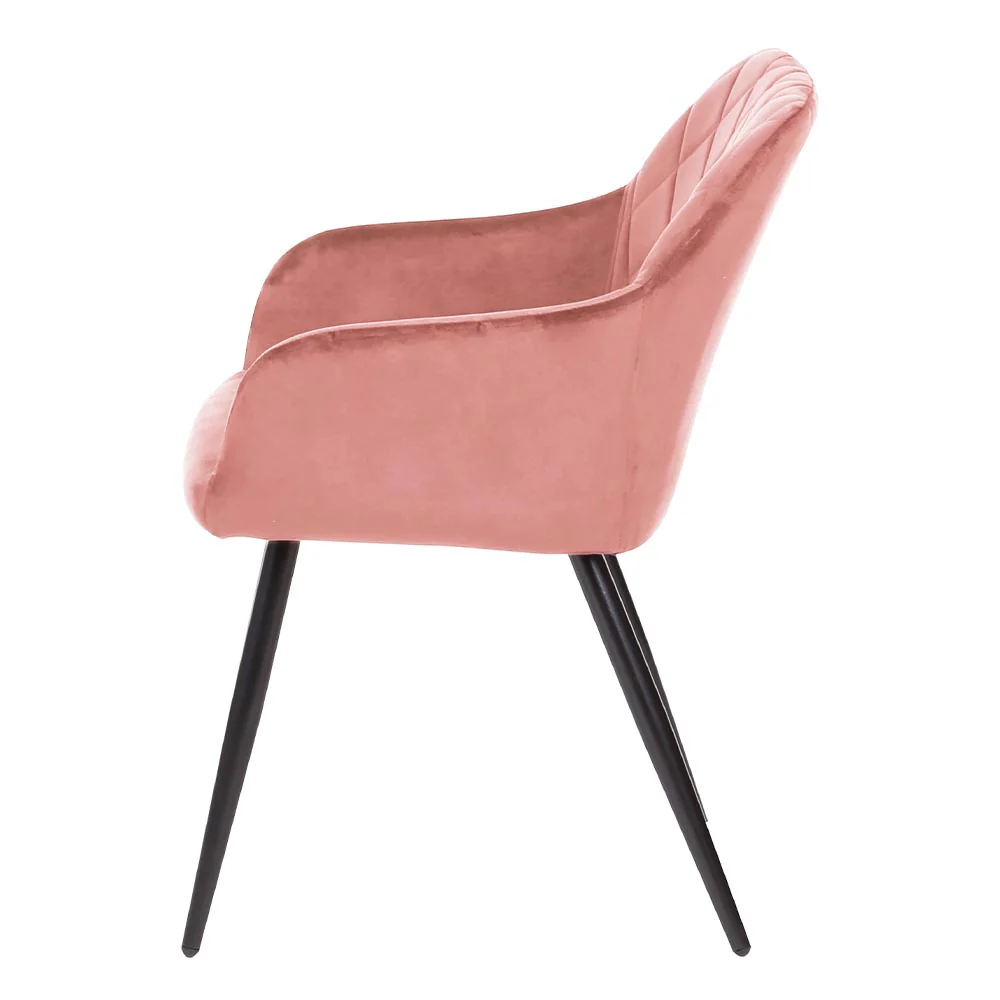 Eetkamerstoel Malmö Roze Fluweel met zwart onderstel - Image 4