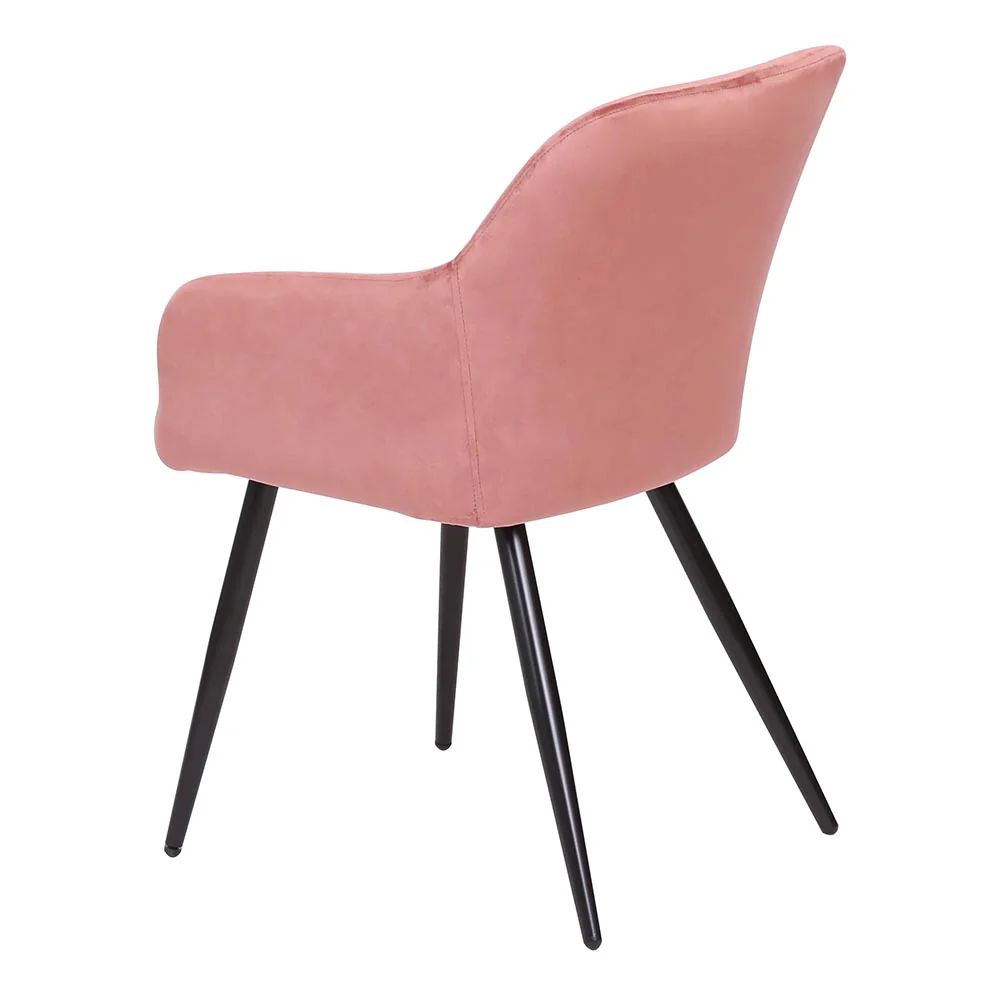 Eetkamerstoel Malmö Roze Fluweel met zwart onderstel - Image 5