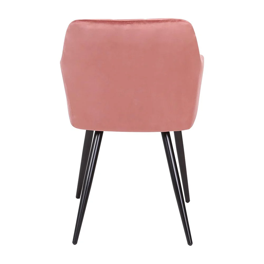 Eetkamerstoel Malmö Roze Fluweel met zwart onderstel - Image 6