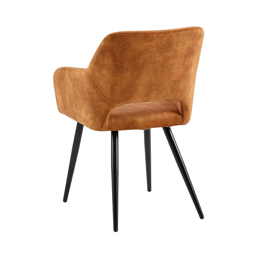 Eetkamerstoel Oslo Cognac Fluweel met zwart onderstel - Image 5