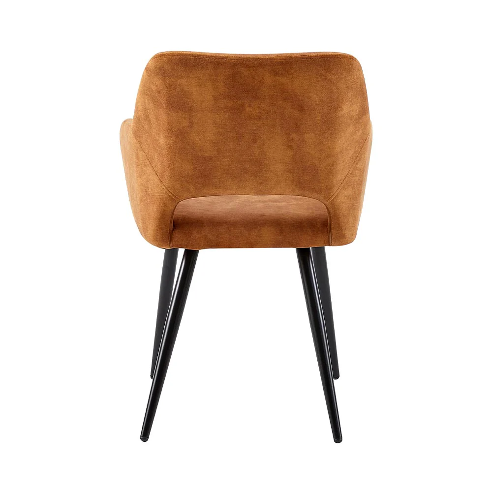 Eetkamerstoel Oslo Cognac Fluweel met zwart onderstel - Image 6