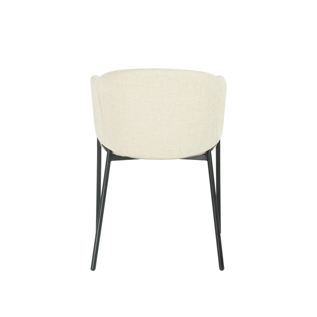 Eetkamerstoel Samsø Beige Linnen met zwart onderstel - Image 6