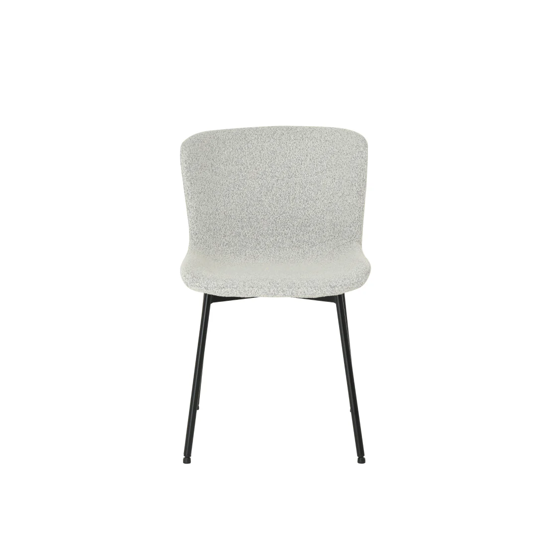 Eetkamerstoel Skagen Beige Bouclé met zwart onderstel - Image 2