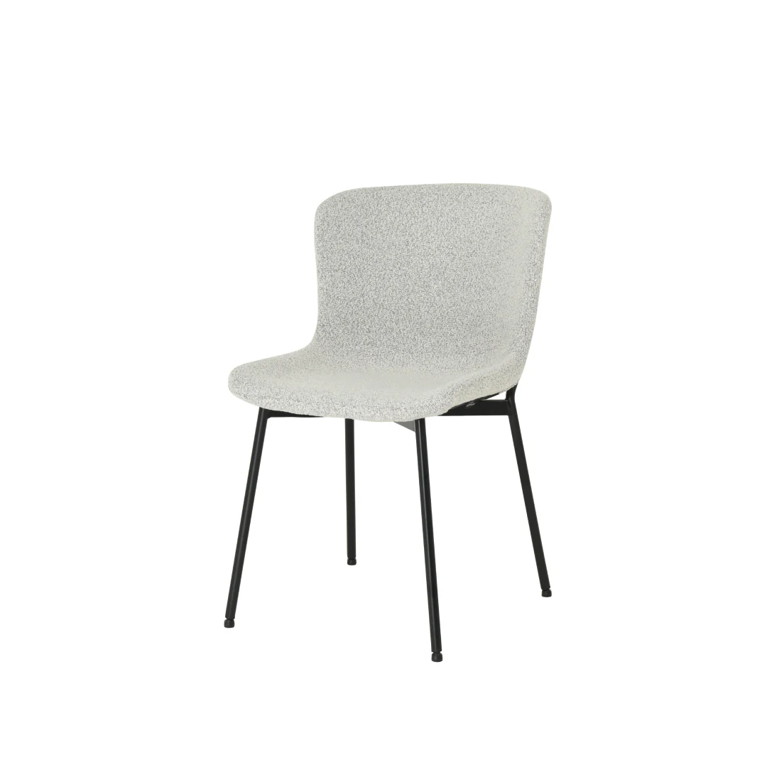 Eetkamerstoel Skagen Beige Bouclé met zwart onderstel - Image 3