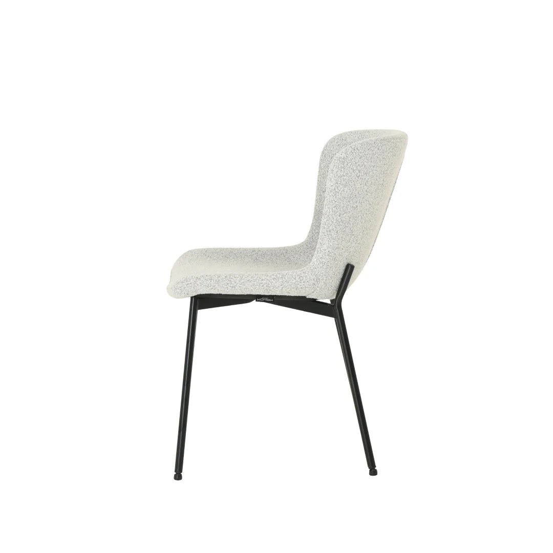Eetkamerstoel Skagen Beige Bouclé met zwart onderstel - Image 4