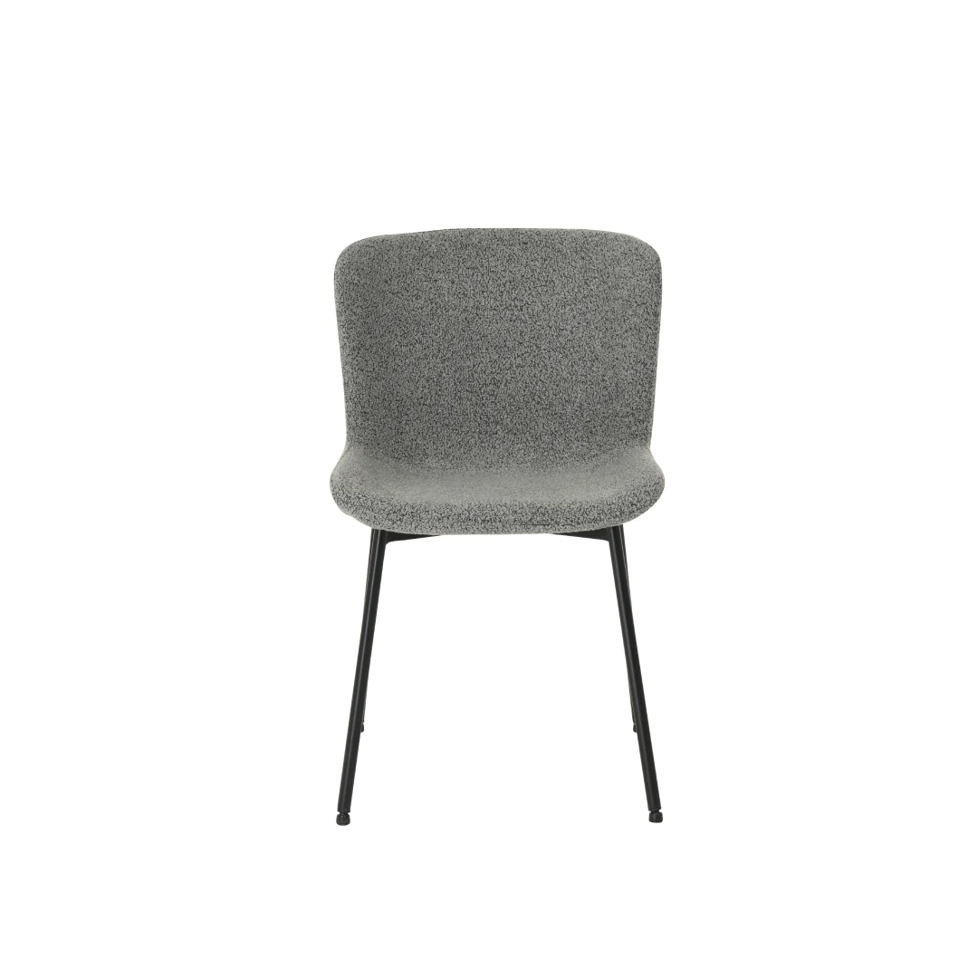 Eetkamerstoel Skagen Donkergrijs Bouclé met zwart onderstel - Image 2