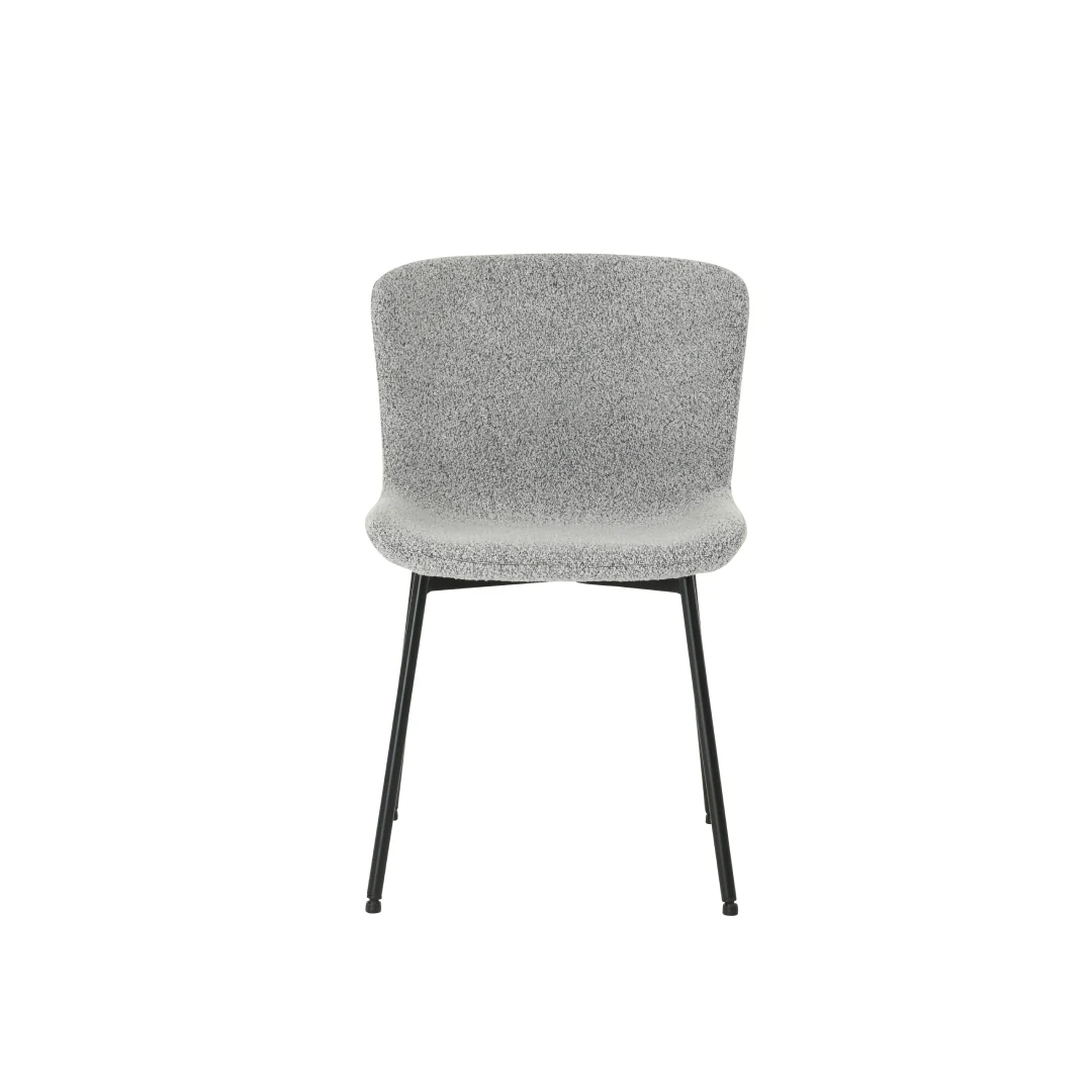 Eetkamerstoel Skagen Lichtgrijs Bouclé met zwart onderstel - Image 2