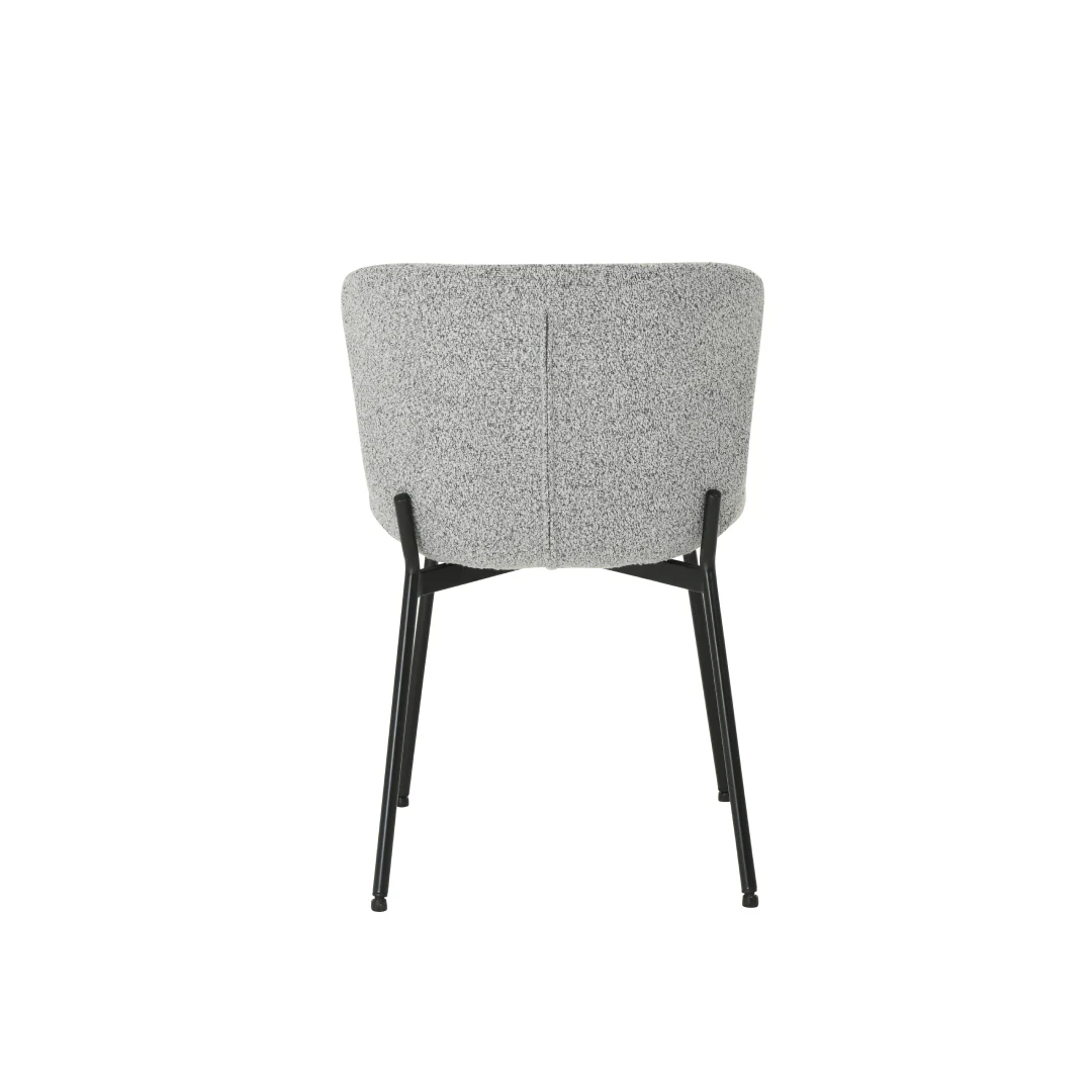 Eetkamerstoel Skagen Lichtgrijs Bouclé met zwart onderstel - Image 6