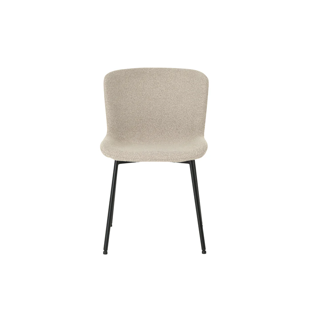 Eetkamerstoel Skagen Zand Bouclé met zwart onderstel - Image 2