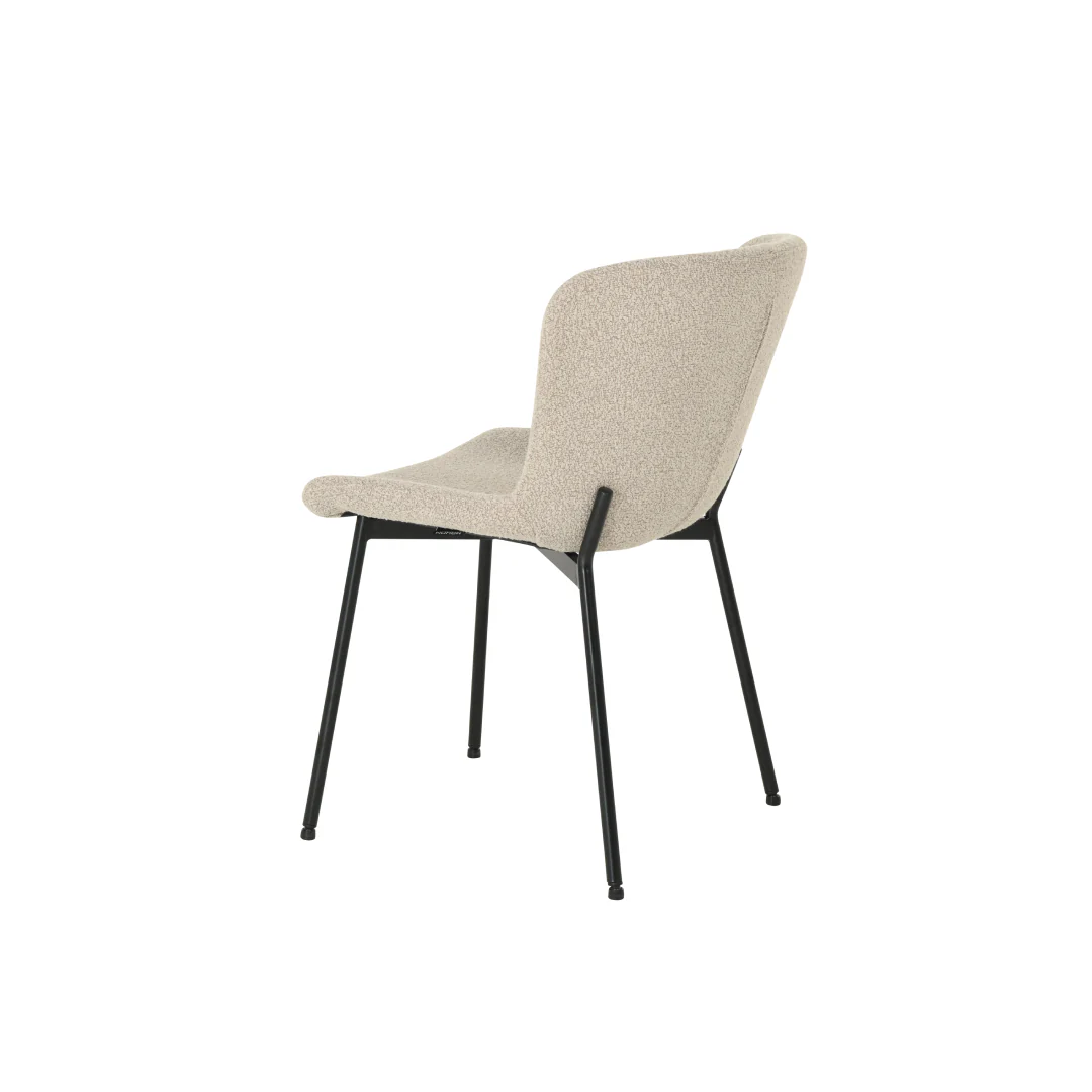 Eetkamerstoel Skagen Zand Bouclé met zwart onderstel - Image 5