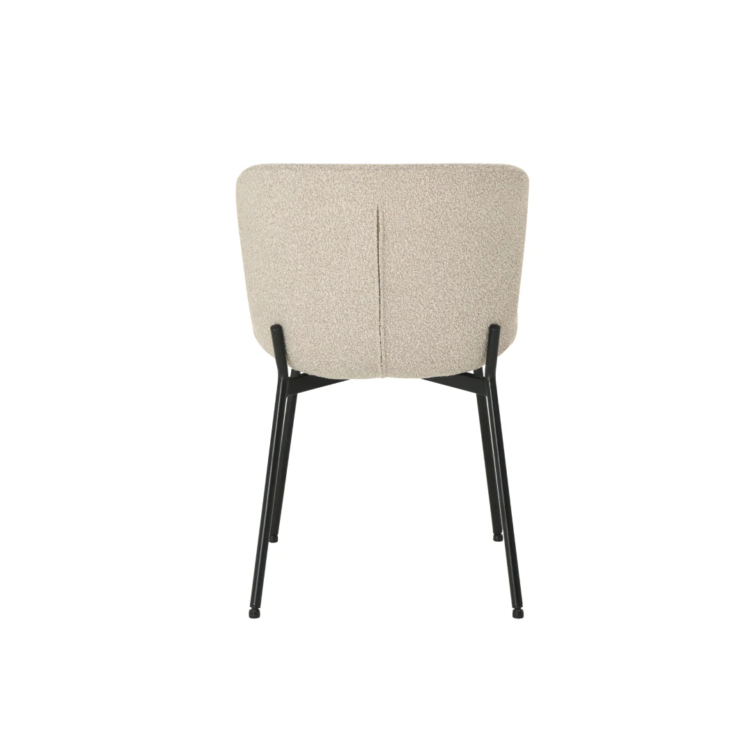 Eetkamerstoel Skagen Zand Bouclé met zwart onderstel - Image 6