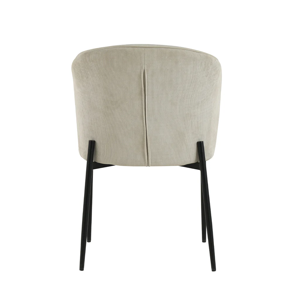 Eetkamerstoel Uppsala Beige Rib met zwart onderstel - Image 6