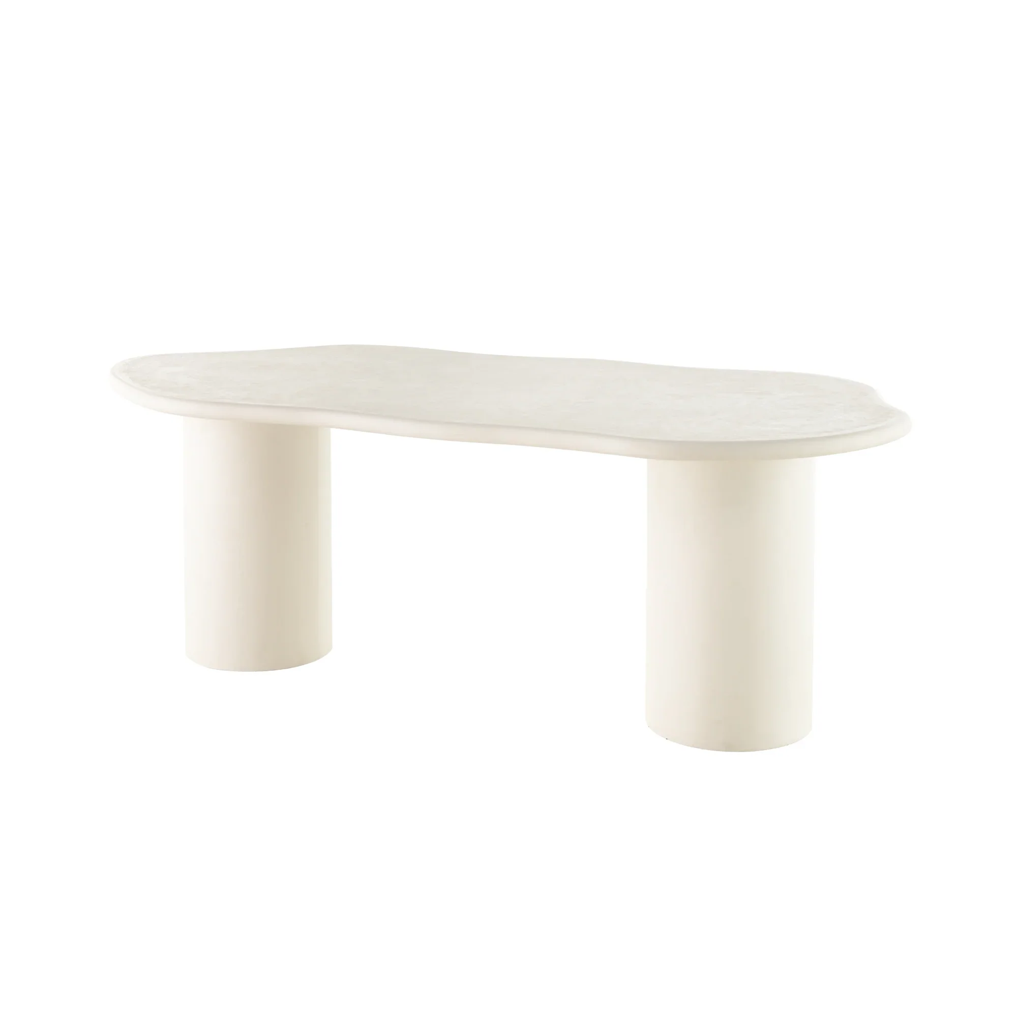 Eettafel Organisch Maya Microcement Cilinderpoot 210 cm Wit - Image 2
