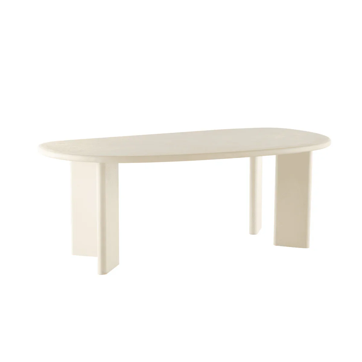 Eettafel Organisch Maya Microcement Paneelpoot 210 cm Beige - Image 2