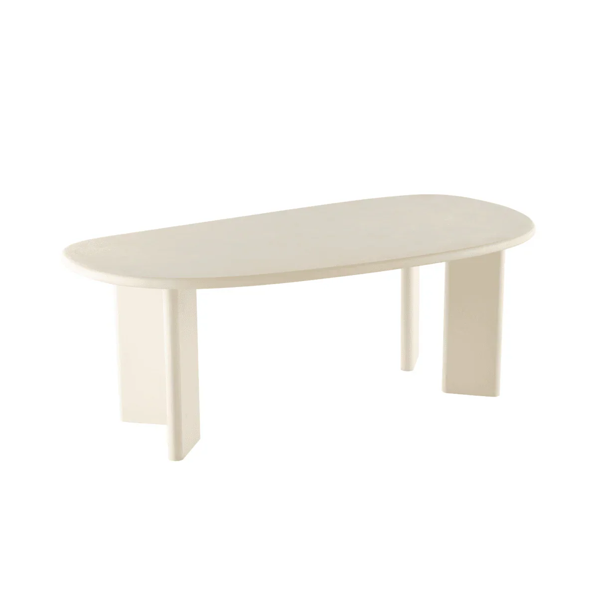 Eettafel Organisch Maya Microcement Paneelpoot 210 cm Beige - Image 3