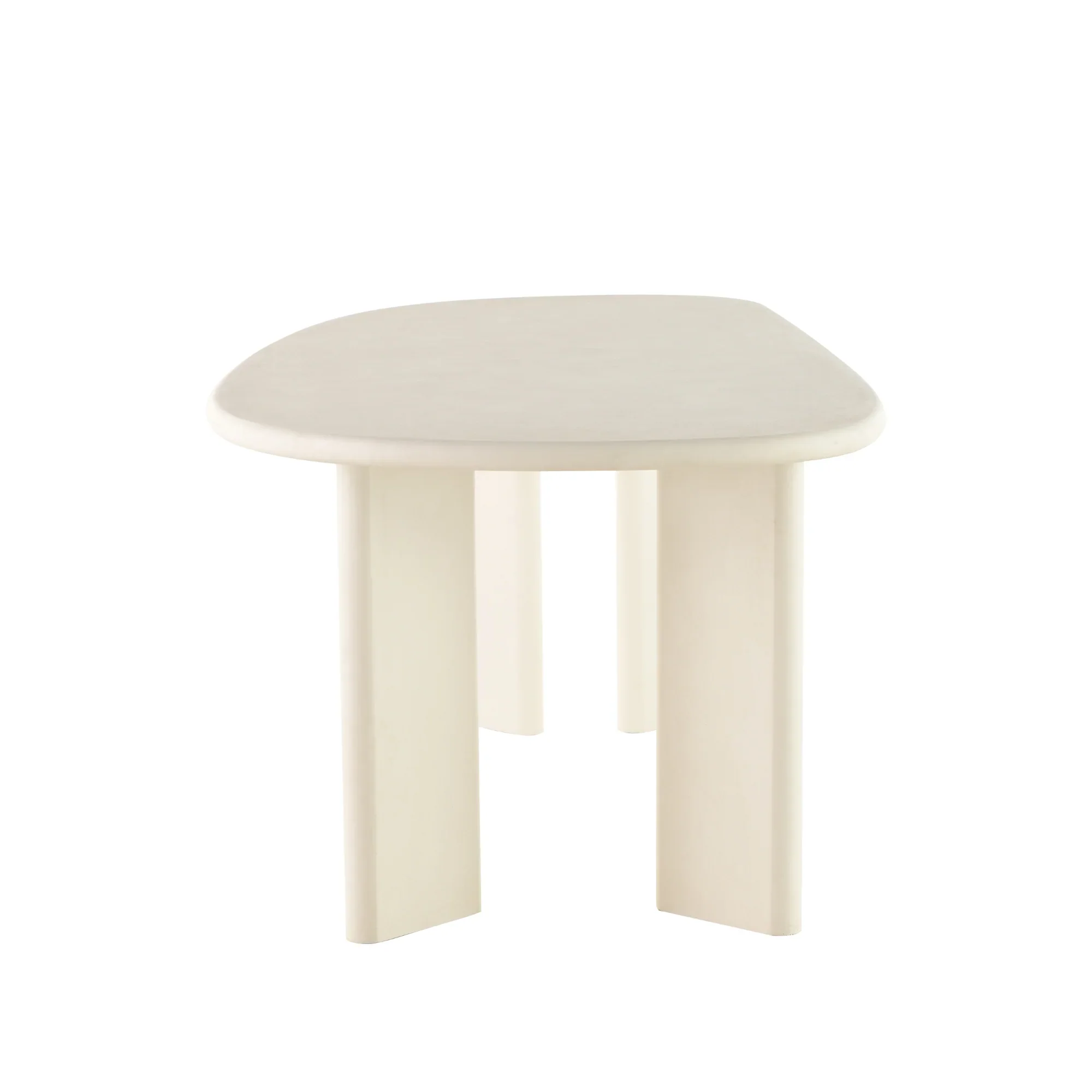 Eettafel Organisch Maya Microcement Paneelpoot 210 cm Beige - Image 5