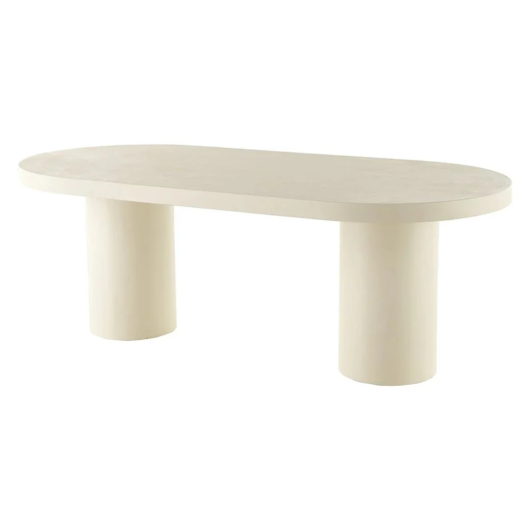 Eettafel Capsule Maya Microcement Cilinderpoot 180 cm Beige - Image 2