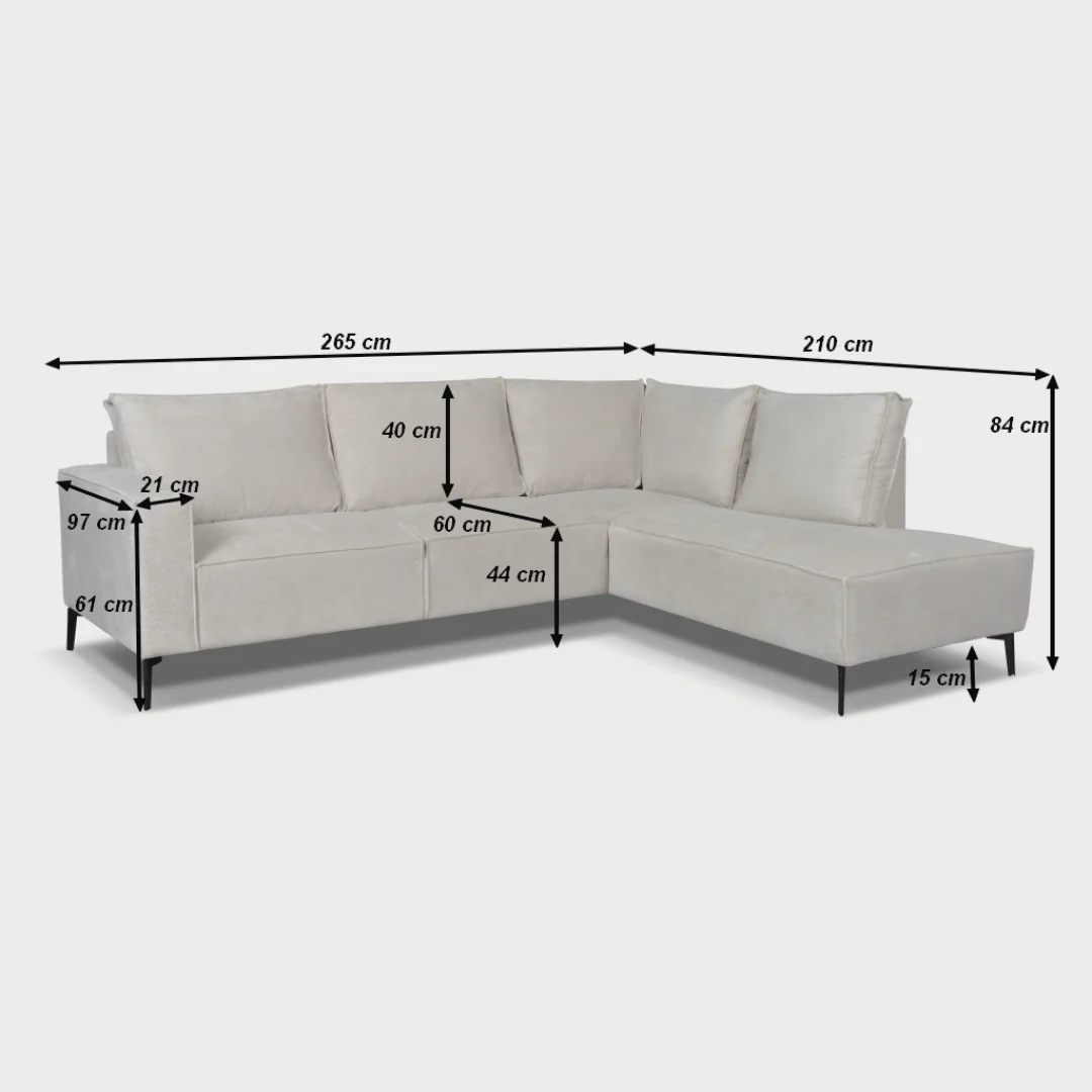 Hoekbank Kael 4-zits Rechts Beige - Image 4