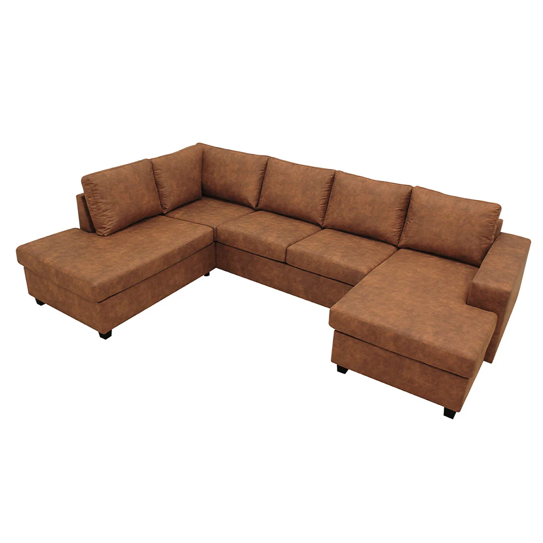 Hoekbank Santiago 4-zits U-opstelling Links Cognac - Image 3