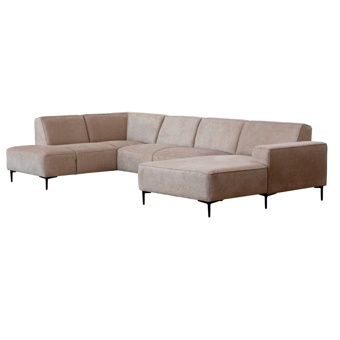 Hoekbank Soren 5-zits Links U-opstelling Beige - Image 4