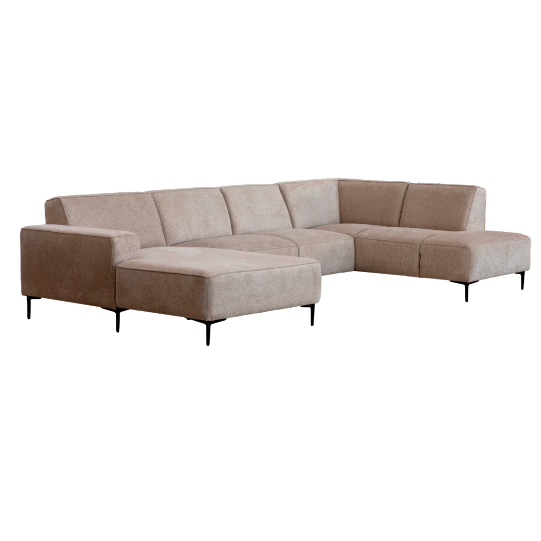Hoekbank Soren 5-zits Rechts U-opstelling Beige - Image 4