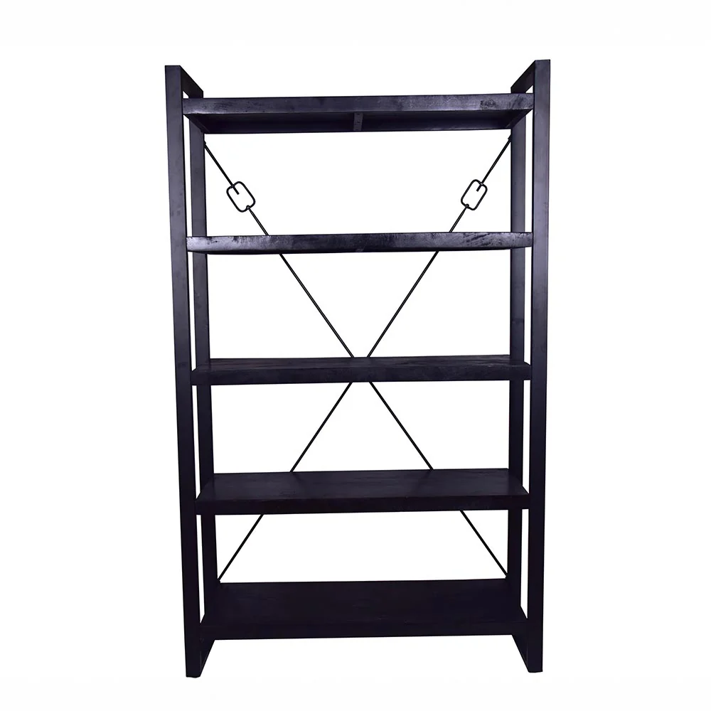 Mangohouten Boekenkast Britt 120 cm Zwart - Image 2