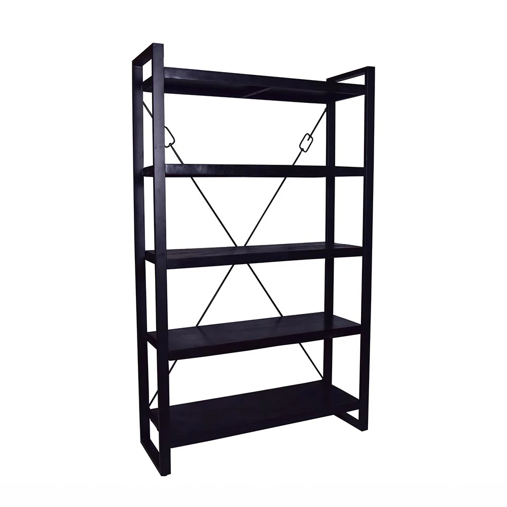 Mangohouten Boekenkast Britt 120 cm Zwart - Image 3